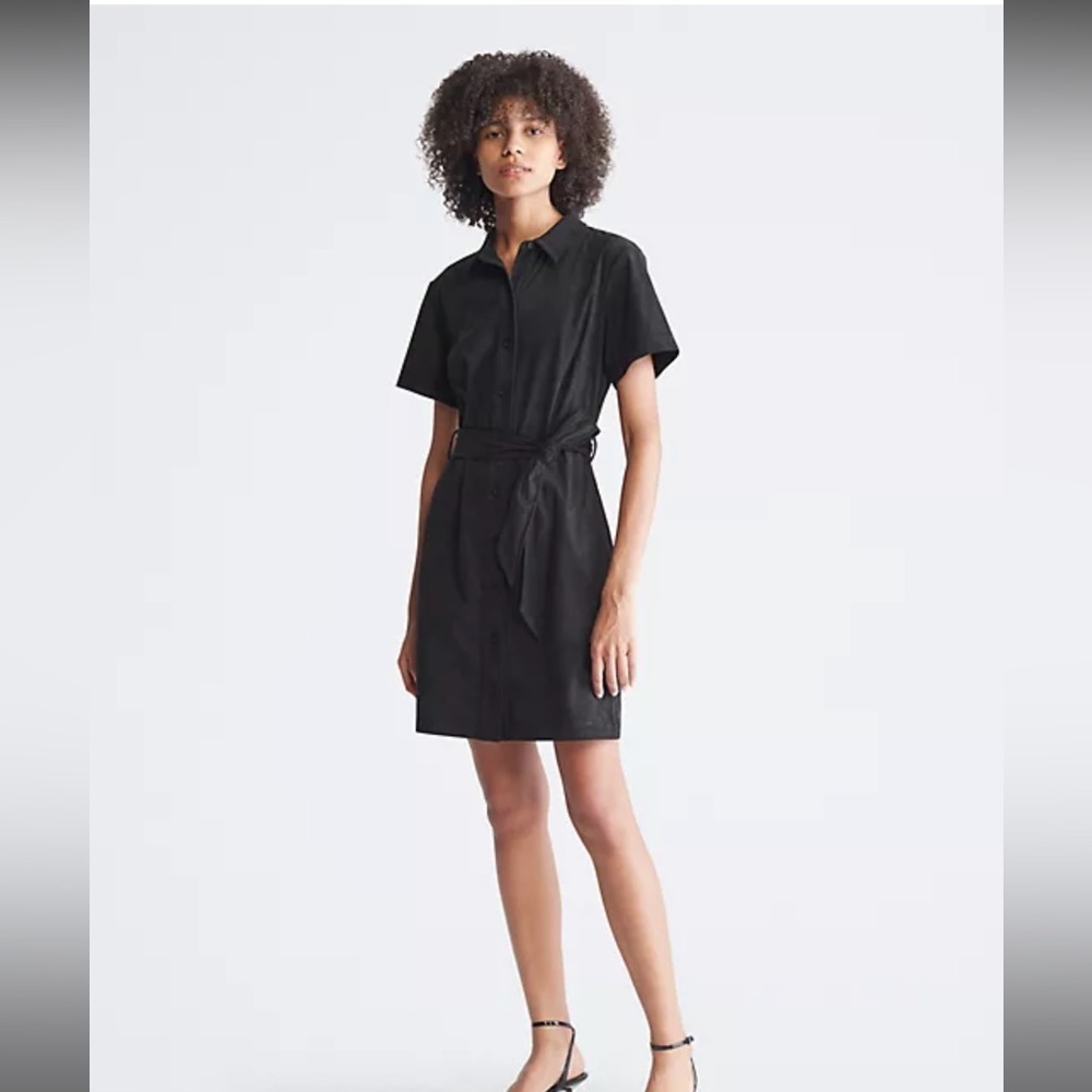 Calvin Klein button down suede dress